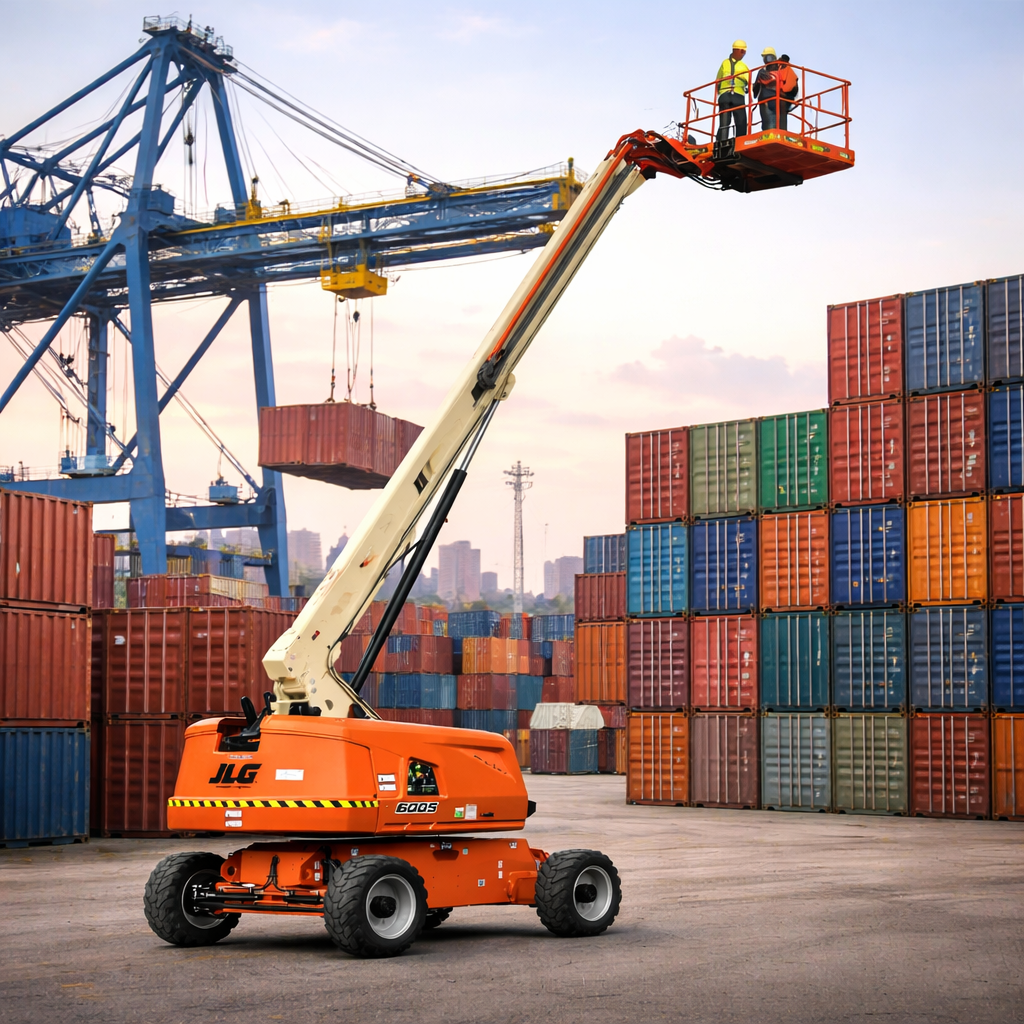 Boom lift working on a project site
